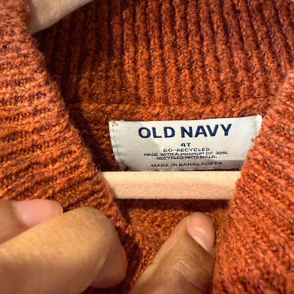 Old Navy Rust Cable Knit Ruffle Sweater - Picture 5 of 5